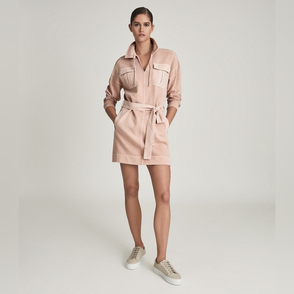 REISS Lila Twin Pocket Jersey Dress